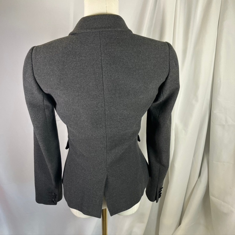 Cremieux Gray Wool Blend Blazer Jacket Women's 0 Business Career Tailored Fitted - Picture 8 of 11